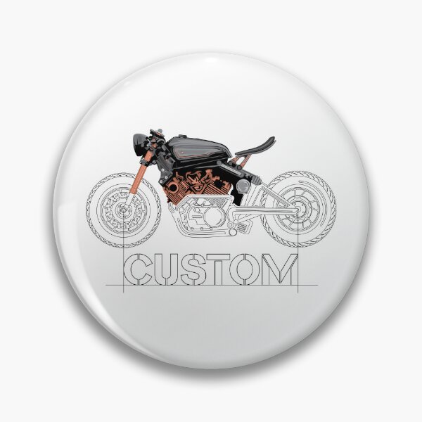 Item preview, Motorcycle Biker Custom Workshop Drawing Symbol Logo designed and sold by AndreMi.