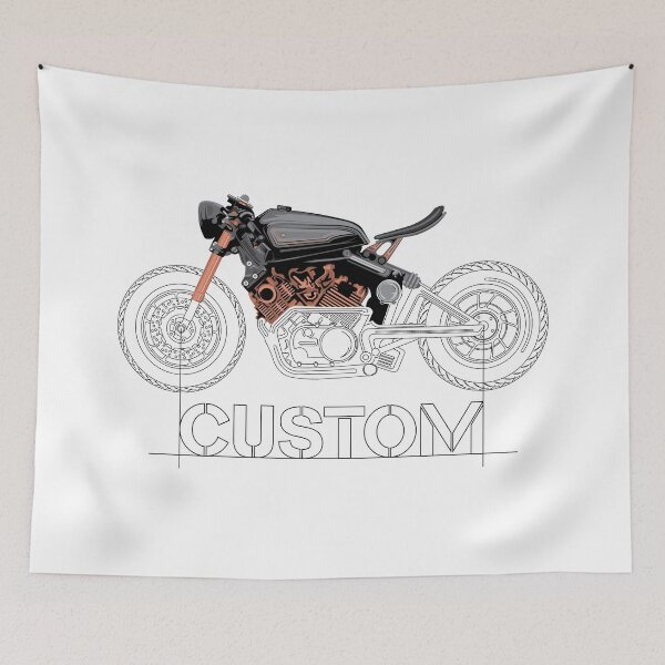 Item preview, Motorcycle Biker Custom Workshop Drawing Symbol Logo designed and sold by AndreMi.