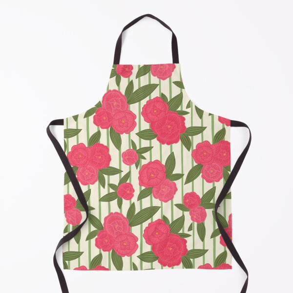 Item preview, Preppy pinstripe peonies designed and sold by Handypanda.