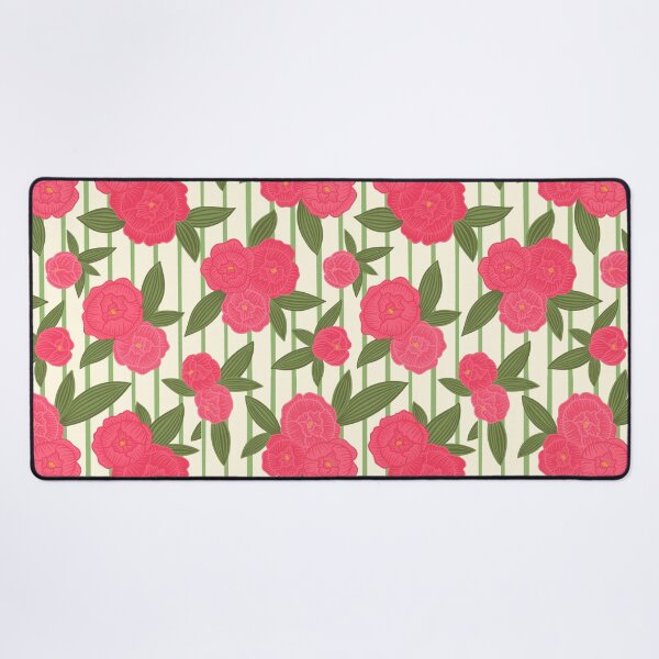 Item preview, Preppy pinstripe peonies designed and sold by Handypanda.