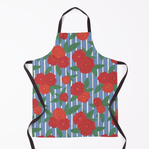 Item preview, Preppy pinstripe peonies Red and Blue designed and sold by Handypanda.