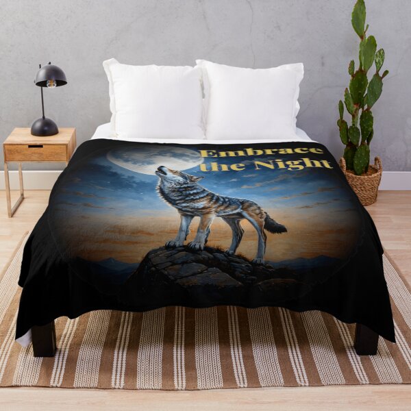 Aperçu de l'œuvre Embrassez la nuit - Lune hurlante du loup créée et vendue par Fantasy-Art.nl.