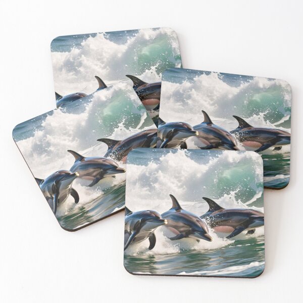 Item preview, Dolphins Racing in the Ocean designed and sold by Gretel Moss.