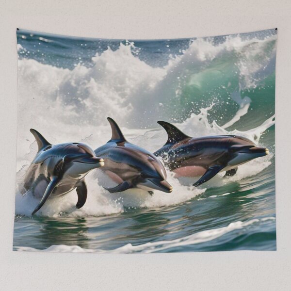 Item preview, Dolphins Racing in the Ocean designed and sold by Gretel Moss.