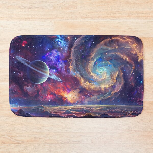 Item preview, Fantasy Realism Illustration of Saturn and Swirling Galaxies designed and sold by MargaretWiktor.