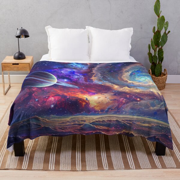 Item preview, Fantasy Realism Illustration of Saturn and Swirling Galaxies designed and sold by MargaretWiktor.
