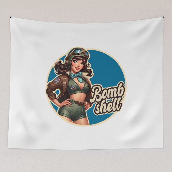 Item preview, Amazing bomb shell pilot vintage ww2 designed and sold by Greenbessela.