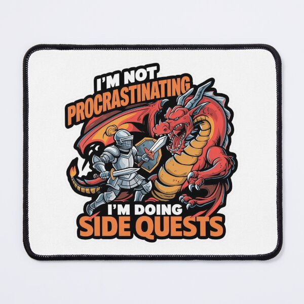 Item preview, Funny Procrastination Side Quest Joke - Everyday Humor  designed and sold by ManxCatAndy.