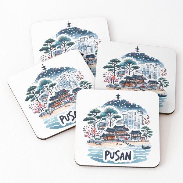 Item preview, Pusan South Korea Watercolor designed and sold by PaintMeWorld.