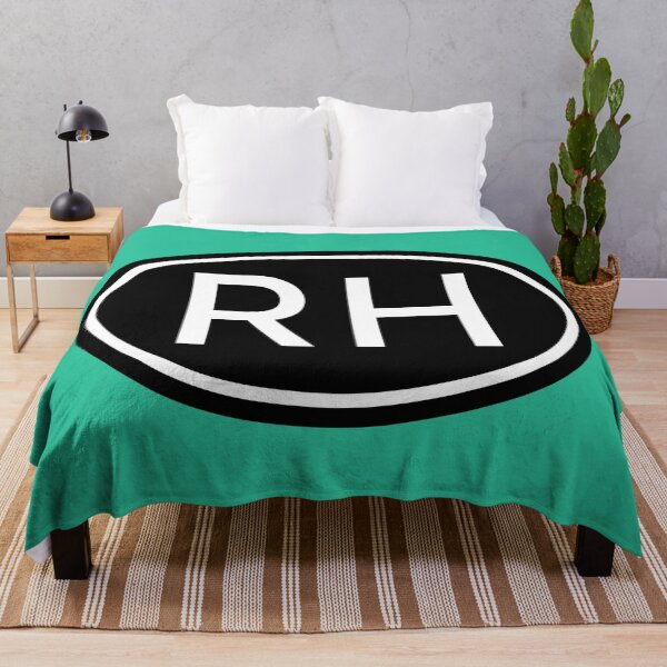 Item preview, RH Initials Monogram Oval White Letters designed and sold by Jeallan Designs.