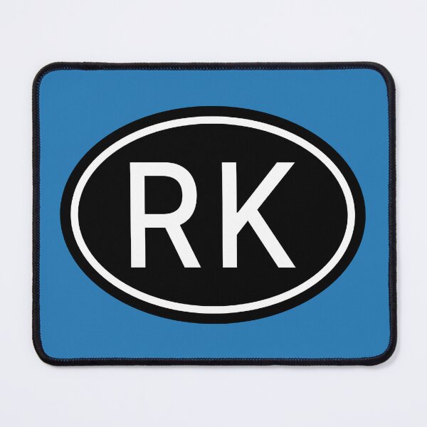 Item preview, RK Initials Monogram Oval White Letters designed and sold by Jeallan Designs.