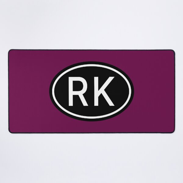 Item preview, RK Initials Monogram Oval White Letters designed and sold by Jeallan Designs.
