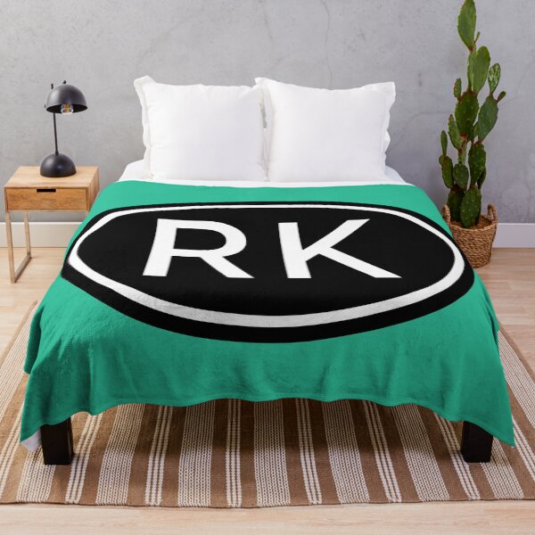 Item preview, RK Initials Monogram Oval White Letters designed and sold by Jeallan Designs.