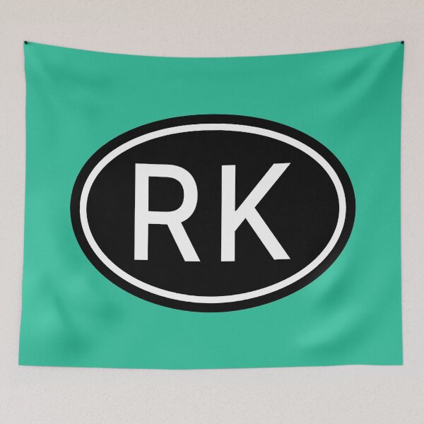 Item preview, RK Initials Monogram Oval White Letters designed and sold by Jeallan Designs.