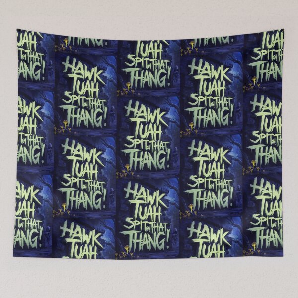 Item preview, Hawk Tuah Spit On That Thang Meme Horror Style Quote designed and sold by TheArtOfPat.