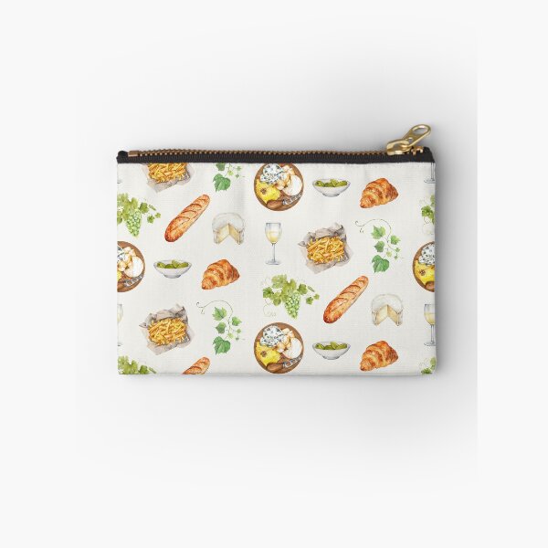 Item preview, French Food France Culinary Travel Watercolor Illustration Baguette Cheese Wine Grapes Cheeseboard Fries Paris Croissant designed and sold by Annika Shurafa.