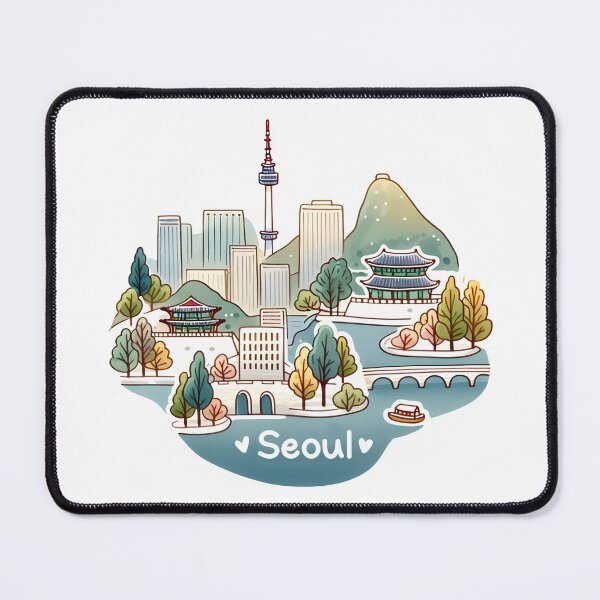 Artikelvorschau, Seoul Südkorea Aquarell entworfen und verkauft von PaintMeWorld.