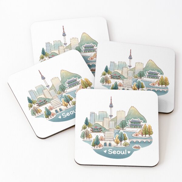 Item preview, Seoul South Korea Watercolor designed and sold by PaintMeWorld.