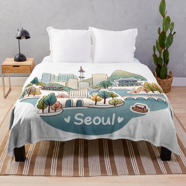 Item preview, Seoul South Korea Watercolor designed and sold by PaintMeWorld.