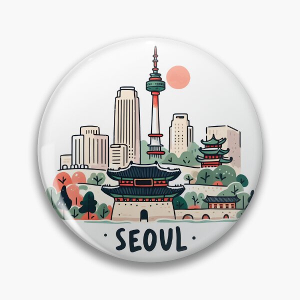 Item preview, Seoul South Korea Watercolor designed and sold by PaintMeWorld.