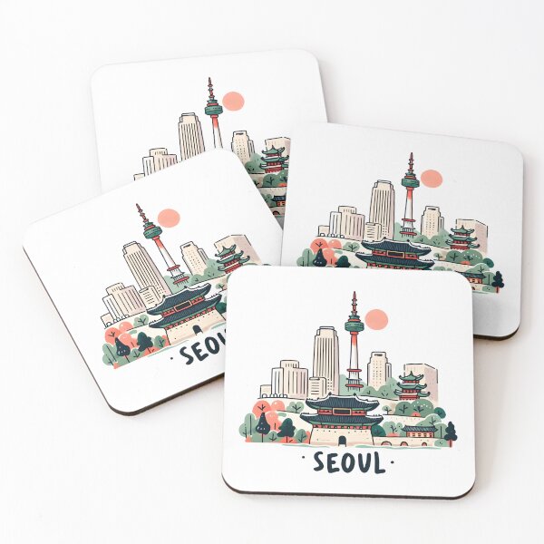 Item preview, Seoul South Korea Watercolor designed and sold by PaintMeWorld.