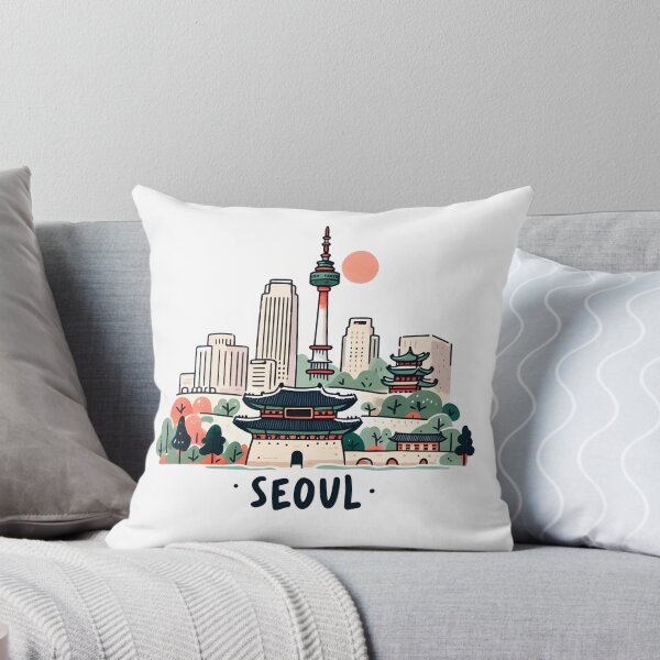 Item preview, Seoul South Korea Watercolor designed and sold by PaintMeWorld.