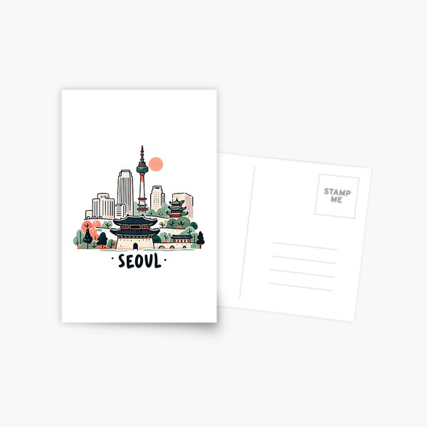 Item preview, Seoul South Korea Watercolor designed and sold by PaintMeWorld.