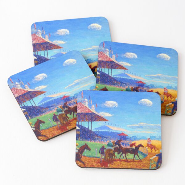 Item preview, Horse Racing Track & Stands 1908 William James Glackens designed and sold by RocketshipRetro.