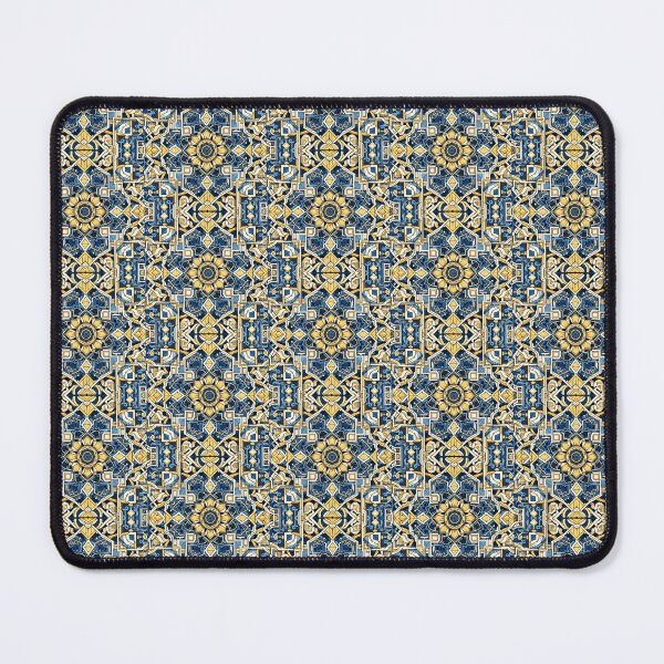 Item preview, Blue and Gold Steampunk Geometric Bright Mandala Pattern designed and sold by EcScratchDesign.