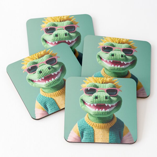 Item preview, Knitted crocodile in his glasses and jumper  designed and sold by Studio Quirk.