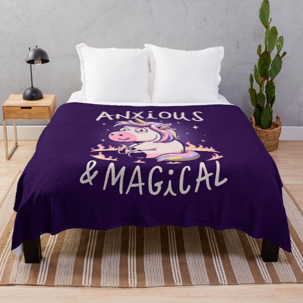Item preview, Anxious But Magical - Cute Funny Sarcasm Anxiety Unicorn Gift designed and sold by koalateess.