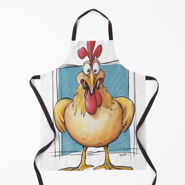 Item preview, a cartoon illustration of a chicken with a surprised expression designed and sold by 123ks.