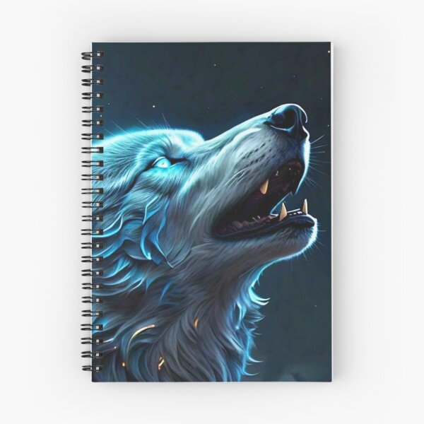 Item preview, Blue Glowing Wolf Howling designed and sold by Gretel Moss.