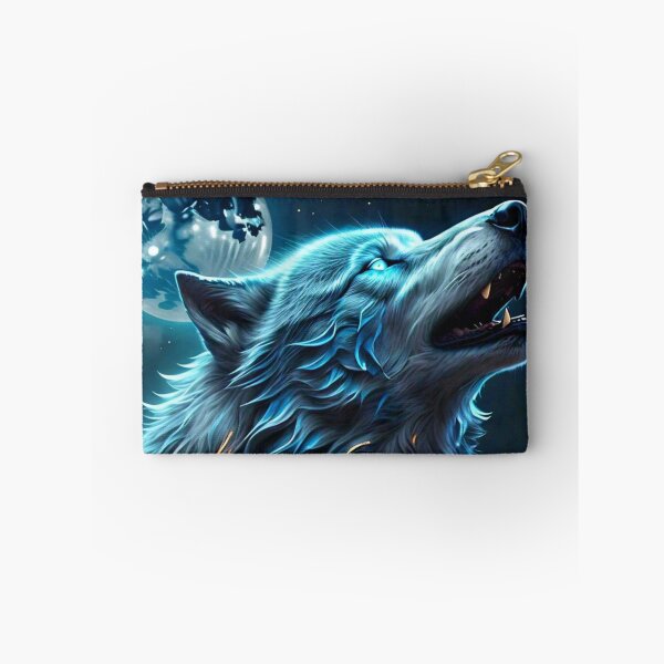Item preview, Blue Glowing Wolf Howling designed and sold by Gretel Moss.