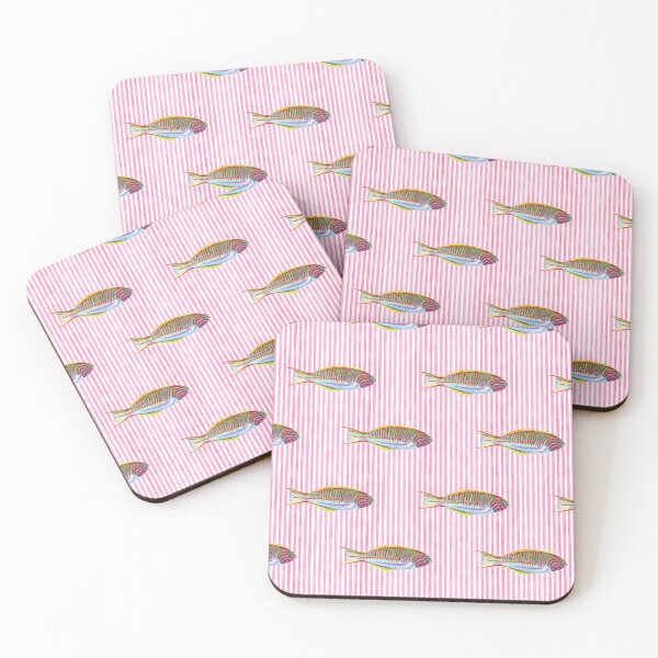Item preview, Klunzinger's Wrasse + Stripes Pattern designed and sold by Rachel Fritz Watson.