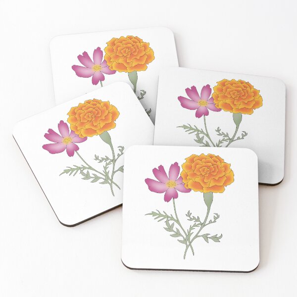 Item preview, October Birth Flowers: Cosmo and Marigold (isolated) designed and sold by Malena HM.