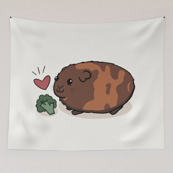 Item preview, Red Agouti Guinea Pig Loves Broccoli designed and sold by makell-creates.