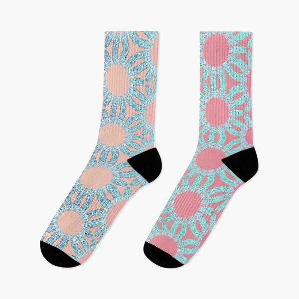 Artikelvorschau, Schlichtes Blumendesign in Blau, Türkis und Rosa entworfen und verkauft von lisa-diver.