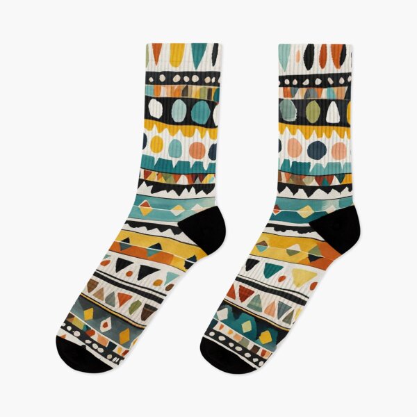Item preview, Traditional Kilim Pattern, Ethnic Geometric Abstract Scandinavian Design in Watercolor Painting designed and sold by MyArt23.