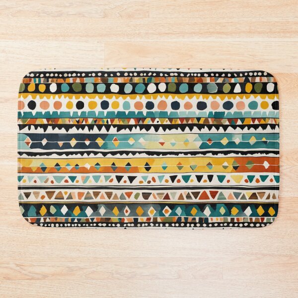 Item preview, Traditional Kilim Pattern, Ethnic Geometric Abstract Scandinavian Design in Watercolor Painting designed and sold by MyArt23.