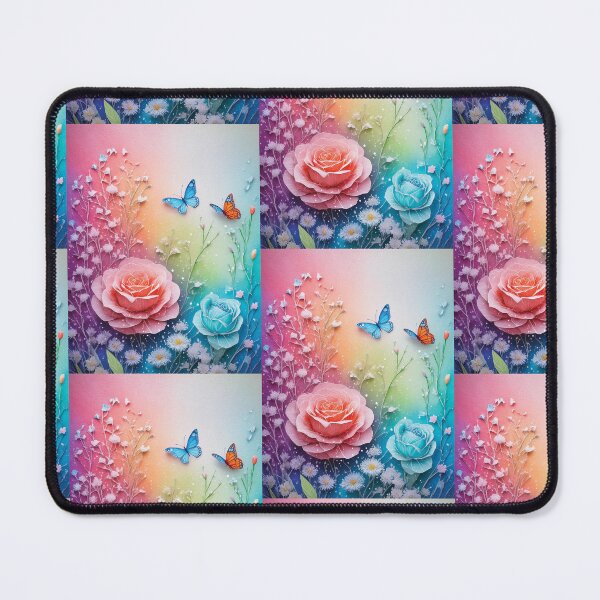 Item preview, Multi-coloured flowers and butterflies in watercolour style , pink roses, beautiful wildflower floral garden 3 designed and sold by navitalidesign.