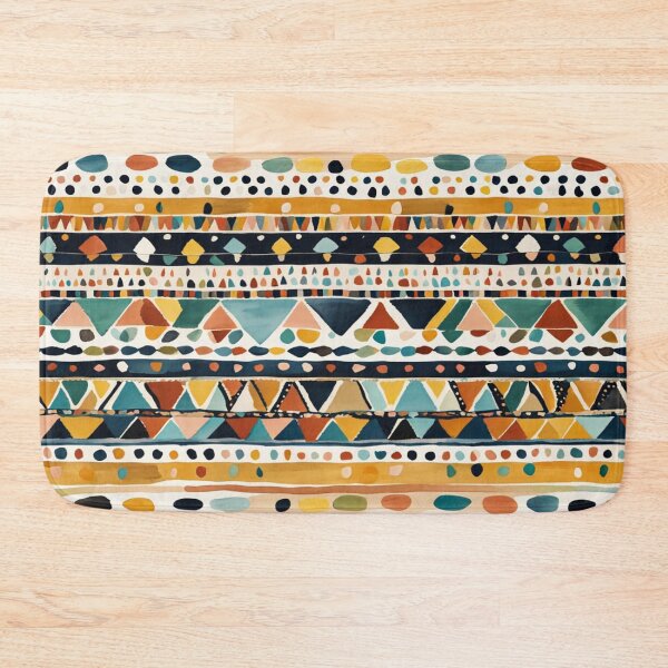 Item preview, Traditional Kilim Pattern, Ethnic Geometric Abstract Scandinavian Design in Watercolor Painting designed and sold by MyArt23.