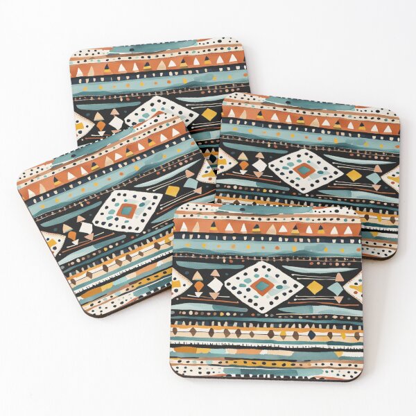 Item preview, Traditional Kilim Pattern, Ethnic Geometric Abstract Scandinavian Design in Watercolor Painting designed and sold by MyArt23.