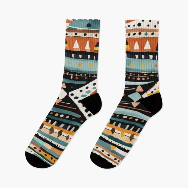 Item preview, Traditional Kilim Pattern, Ethnic Geometric Abstract Scandinavian Design in Watercolor Painting designed and sold by MyArt23.