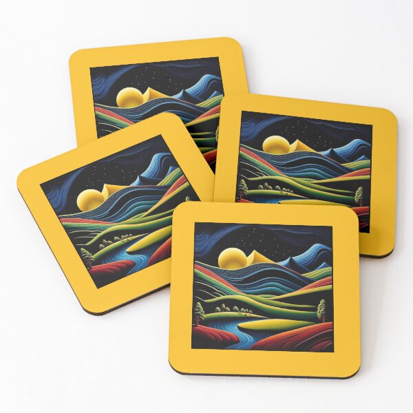 Item preview, The Dark Hills Abstract Landscape designed and sold by redask2me.