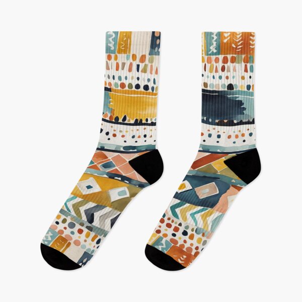 Item preview, Traditional Kilim Pattern, Ethnic Geometric Abstract Scandinavian Design in Watercolor Painting designed and sold by MyArt23.
