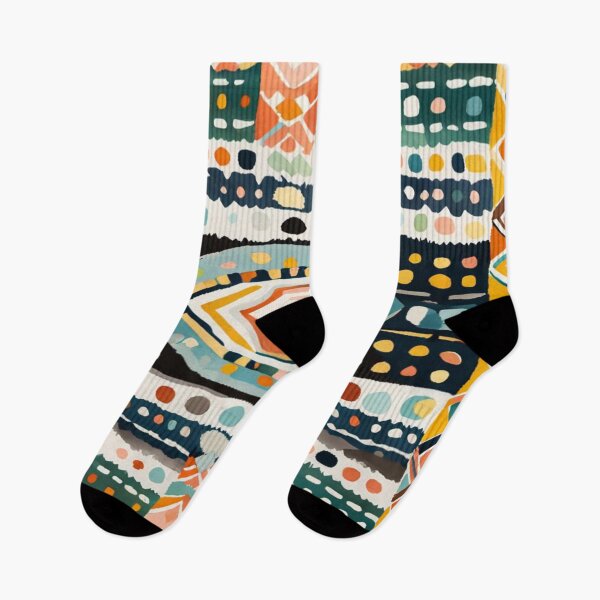 Item preview, Traditional Kilim Pattern, Ethnic Geometric Abstract Scandinavian Design in Watercolor Painting designed and sold by MyArt23.