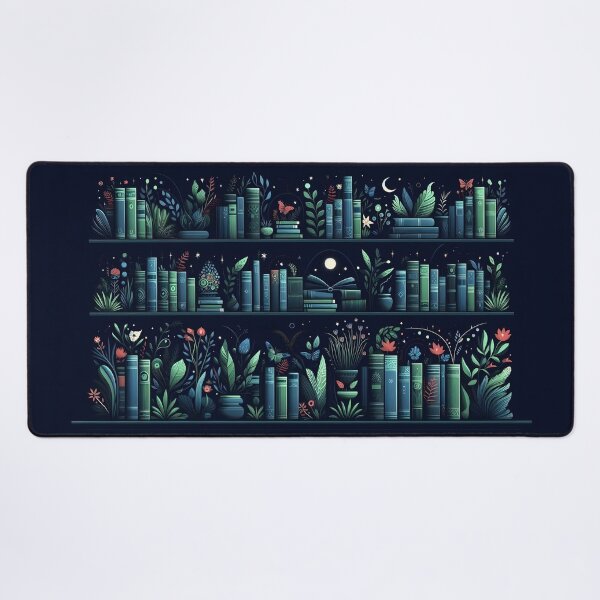 Item preview, Enchanted Bookshelf: Whimsical Nature and Books Art Print designed and sold by craftytraci.