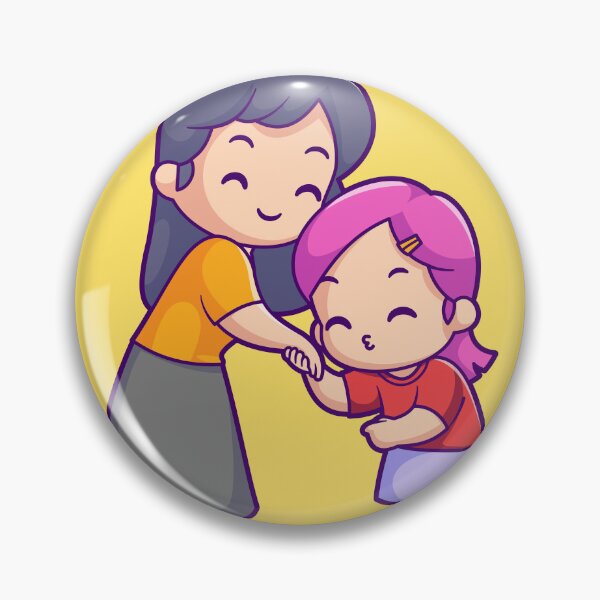 Item preview, Cute Daughter Showing Respect to Mother Cartoon Vector Icon designed and sold by hjian8219.