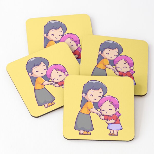 Item preview, Cute Daughter Showing Respect to Mother Cartoon Vector Icon designed and sold by hjian8219.